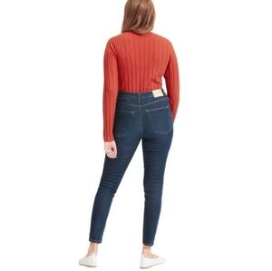 NWT Everlane The Authentic Stretch High-Rise Skinny in Dark Wash Blue